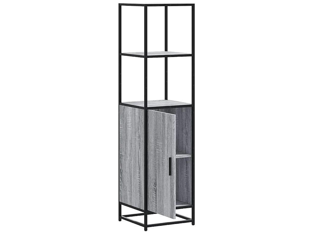 Highboard Grau Sonoma 35,5x35x139 cm Holzwerkstoff und Metall