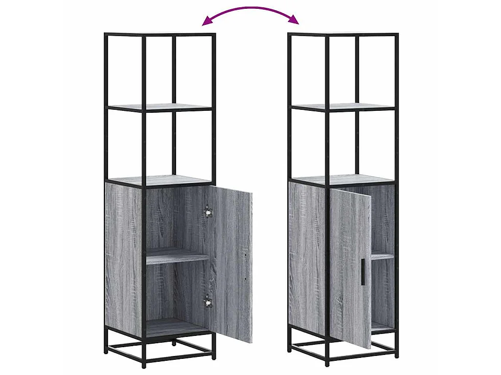 Highboard Grau Sonoma 35,5x35x139 cm Holzwerkstoff und Metall