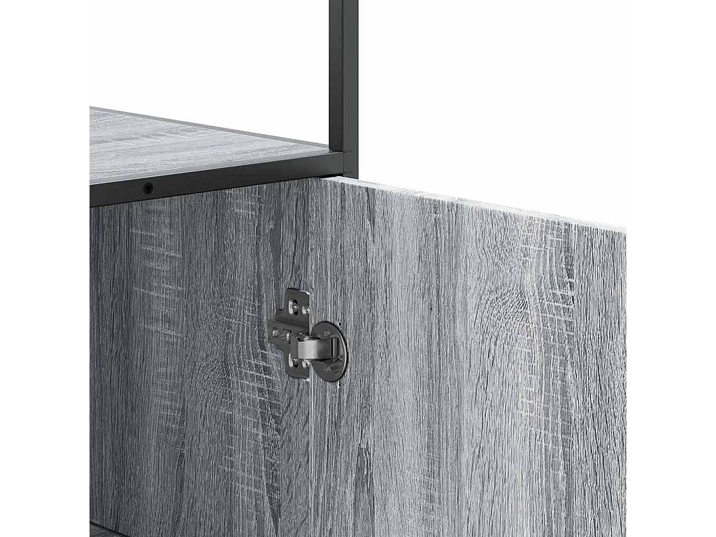 Highboard Grau Sonoma 35,5x35x139 cm Holzwerkstoff und Metall