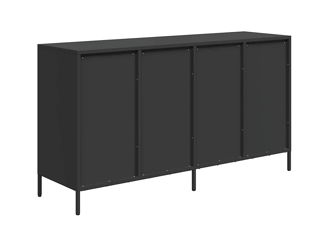 Buffet noir 135x39x73,5 cm acier laminé à froid