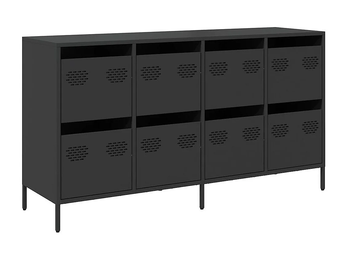 Sideboard Schwarz 135x39x73,5 cm Kaltgewalzter Stahl
