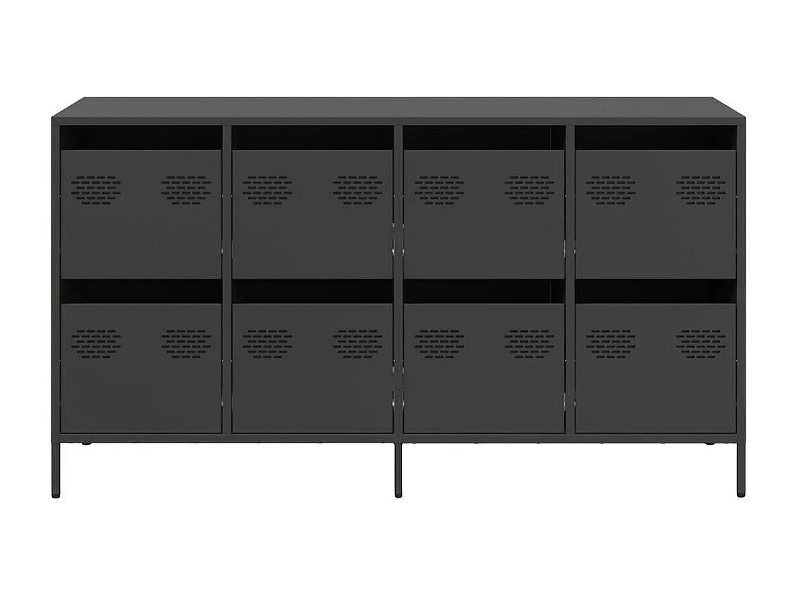 Sideboard Schwarz 135x39x73,5 cm Kaltgewalzter Stahl