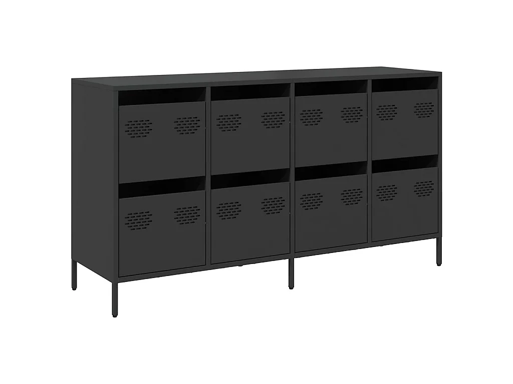 Dressoir 135x39x73,5 cm koudgewalst staal zwart