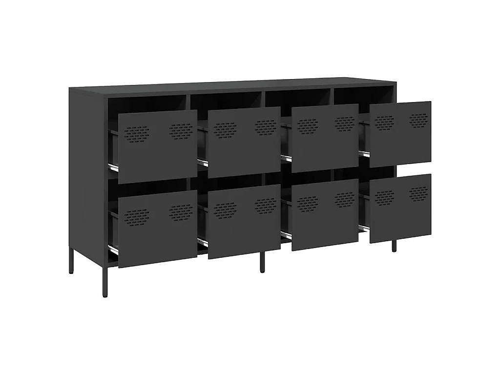 Dressoir 135x39x73,5 cm koudgewalst staal zwart