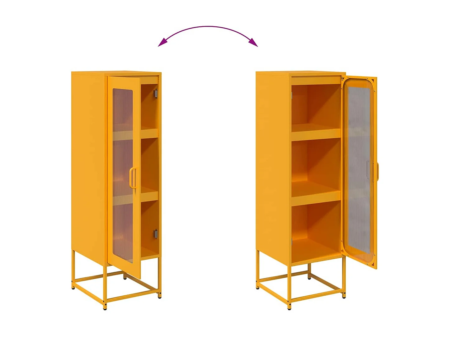 Credenza Giallo Senape 36x39x123 Acciaio Laminato Freddo