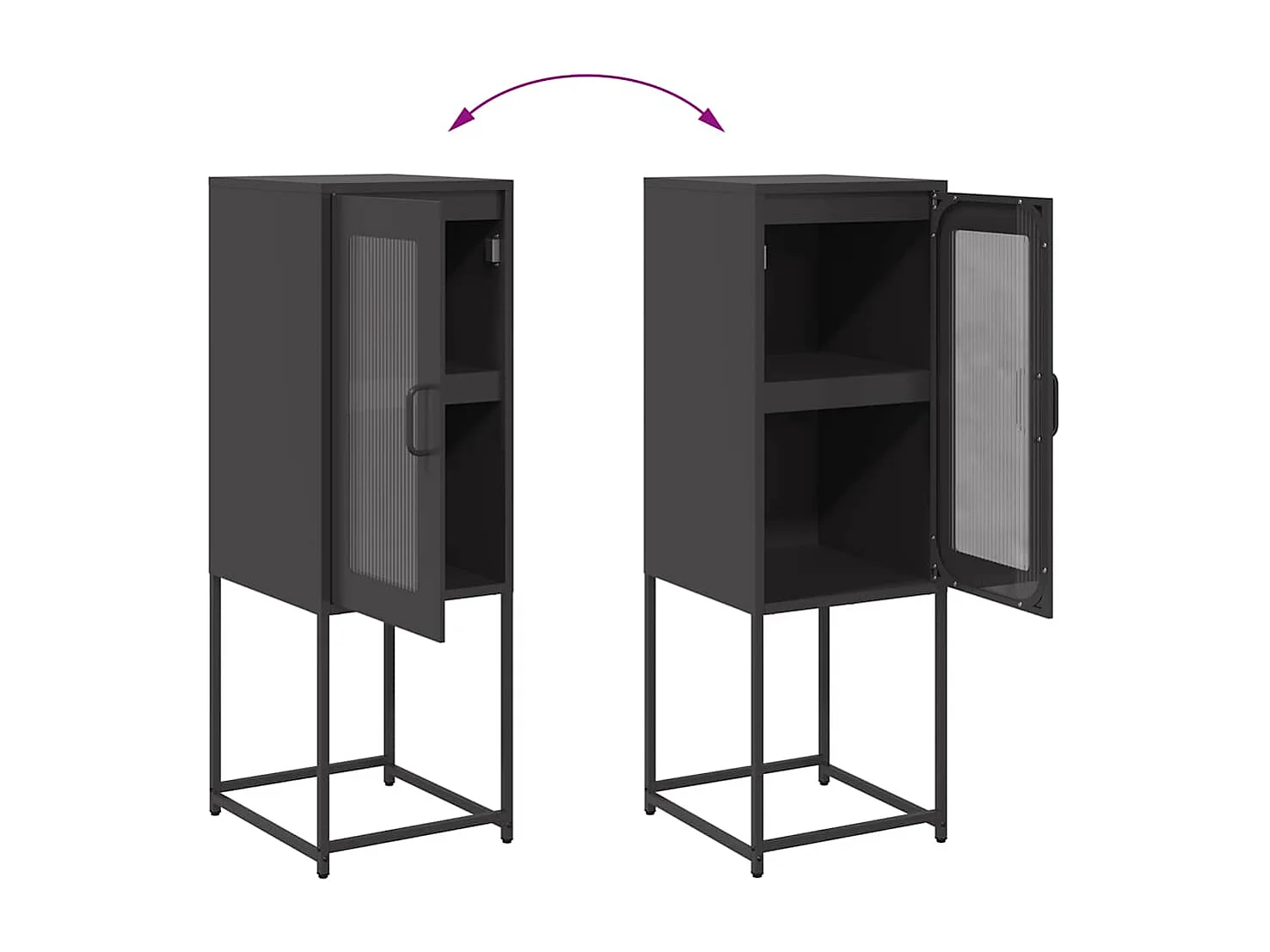 Sideboard Schwarz 36x39x107 cm Kaltgewalzter Stahl