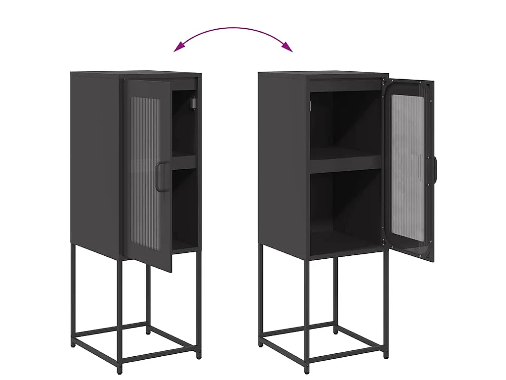Sideboard Schwarz 36x39x107 cm Kaltgewalzter Stahl