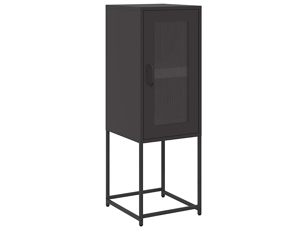 Buffet noir 36x39x107 cm acier laminé à froid