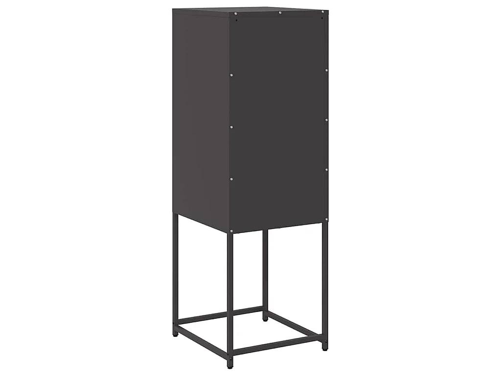 Buffet noir 36x39x107 cm acier laminé à froid