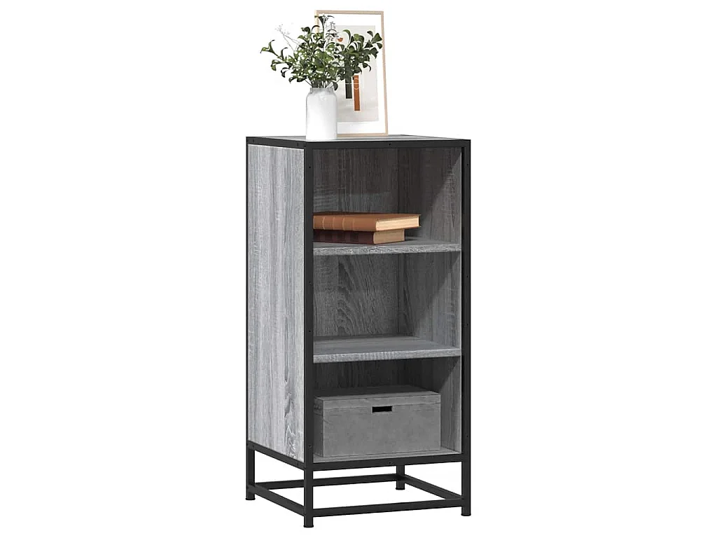 Sideboard Grau Sonoma 35,5x35x76 cm Holzwerkstoff und Metall