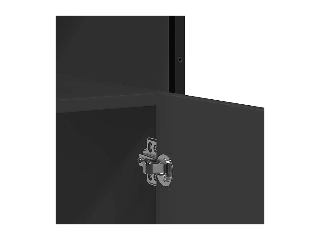 Credenza Nera 100x35x76 cm in Legno Multistrato