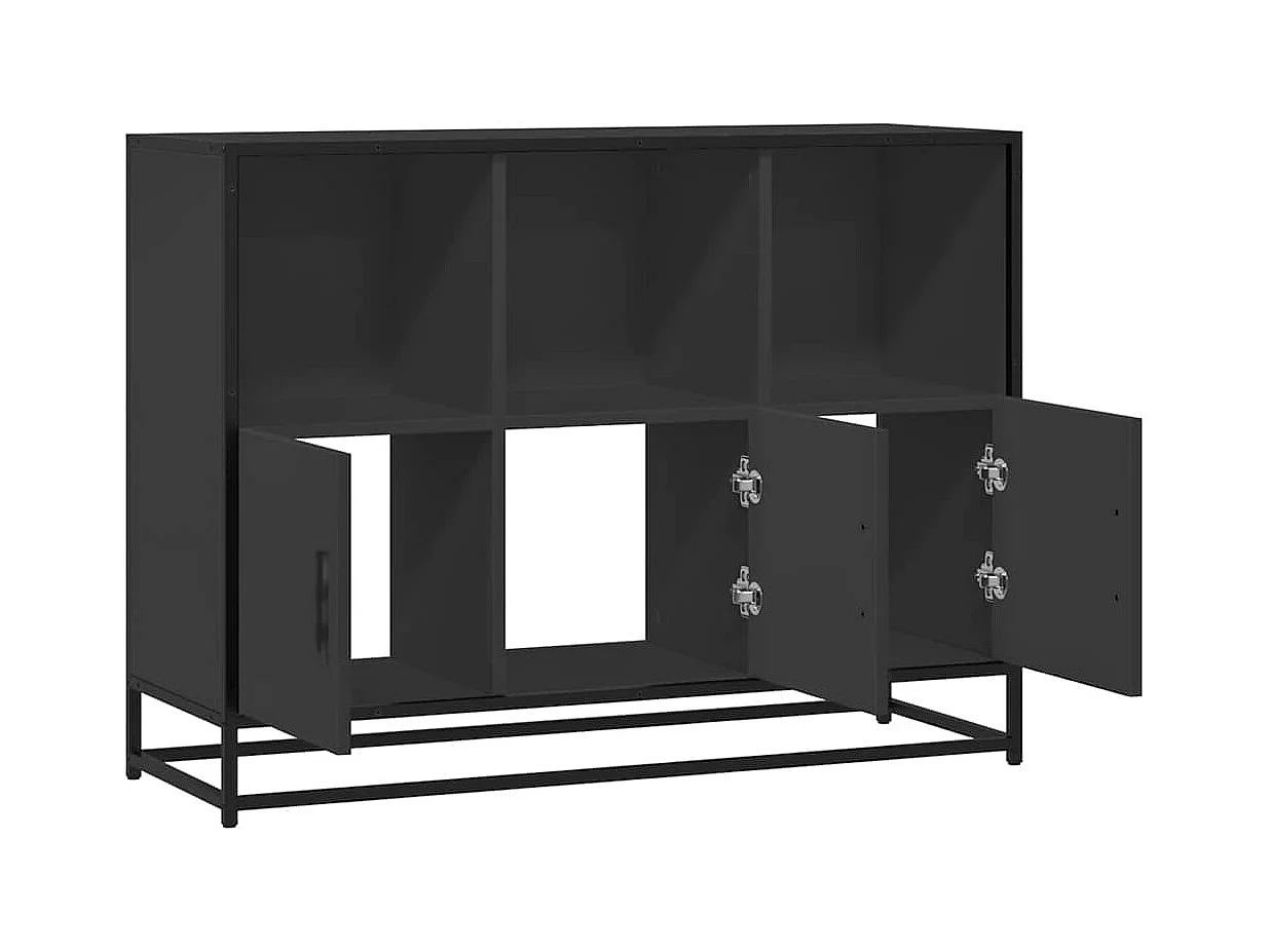 Dressoir 100x35x76 cm bewerkt hout zwart