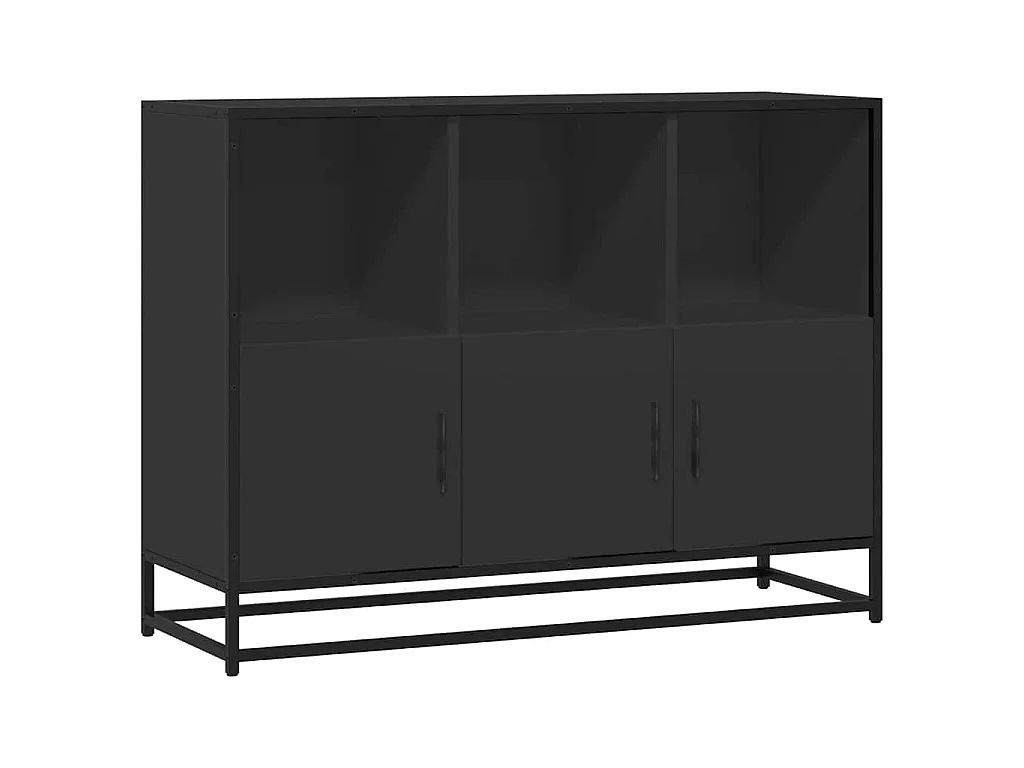Buffet noir 100x35x76 cm bois d’ingénierie