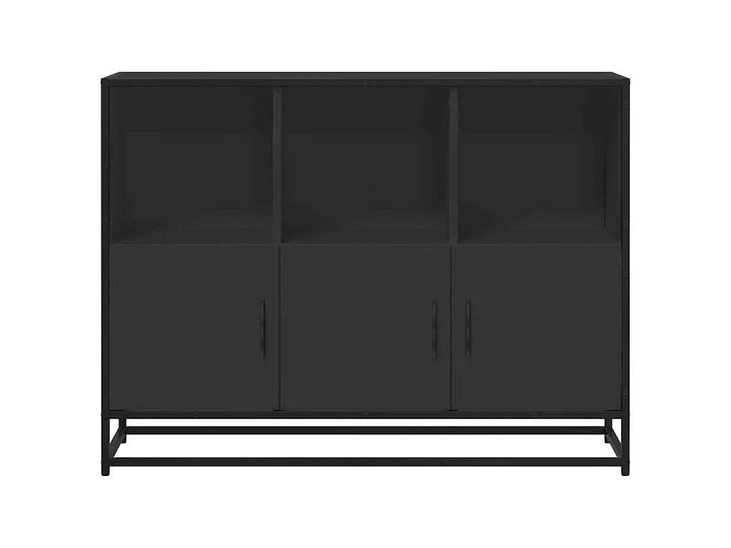Buffet noir 100x35x76 cm bois d’ingénierie
