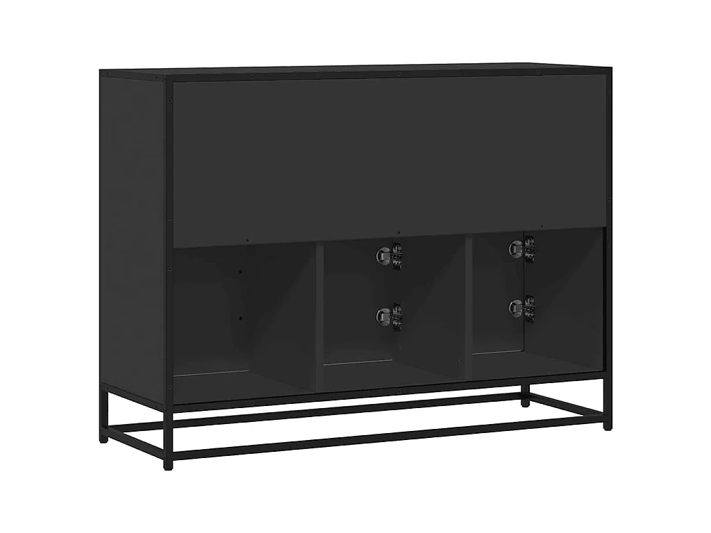 Buffet noir 100x35x76 cm bois d’ingénierie