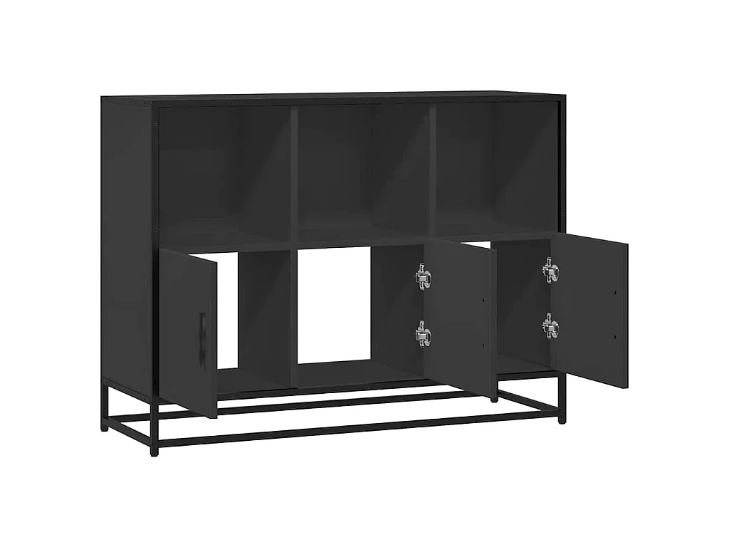 Buffet noir 100x35x76 cm bois d’ingénierie