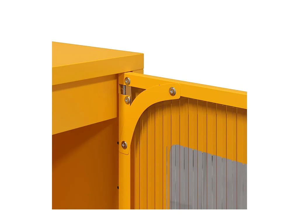 Hoge kast 68x39x111,5 cm staal mosterdgeel