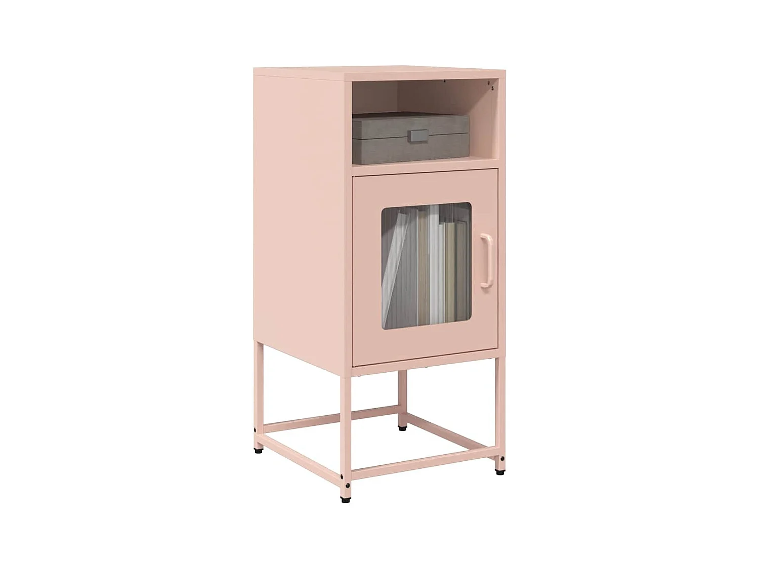 Mesa de cabeceira 36x39x78 cm aço laminado a frio rosa