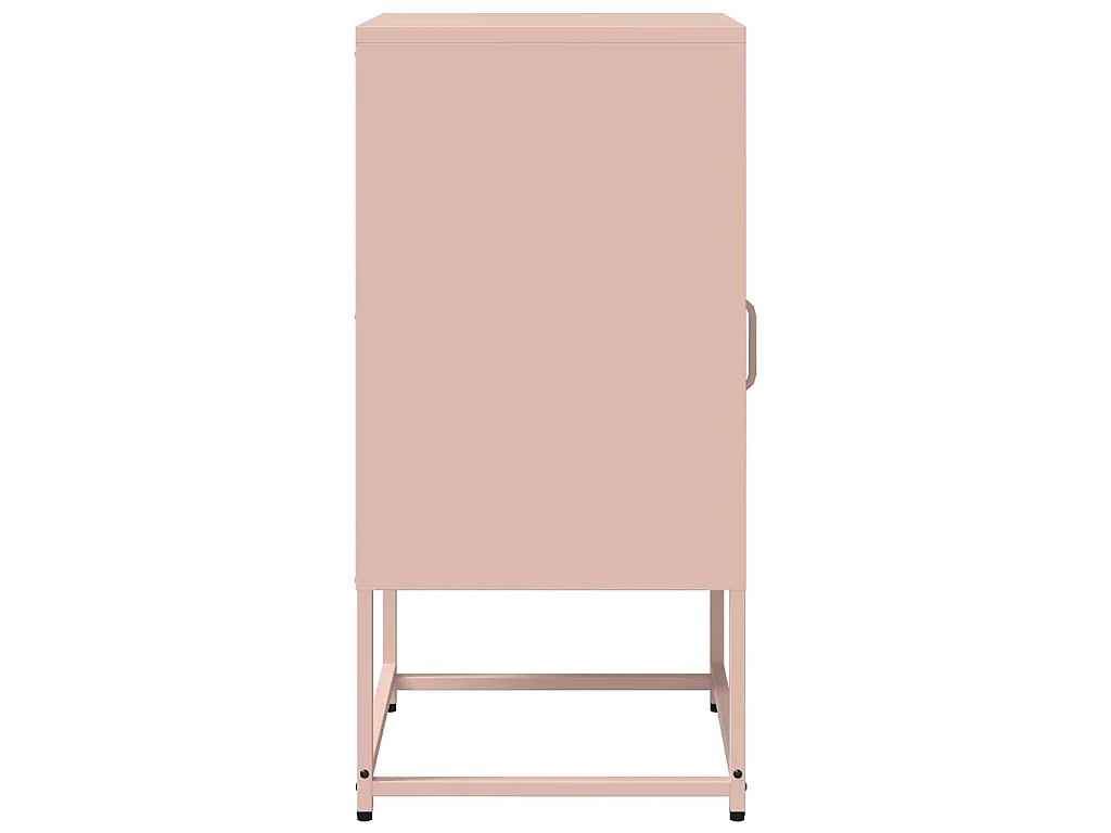Table de chevet rose 36x39x78 cm acier laminé à froid