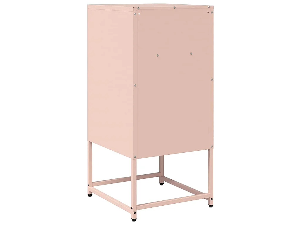 Table de chevet rose 36x39x78 cm acier laminé à froid