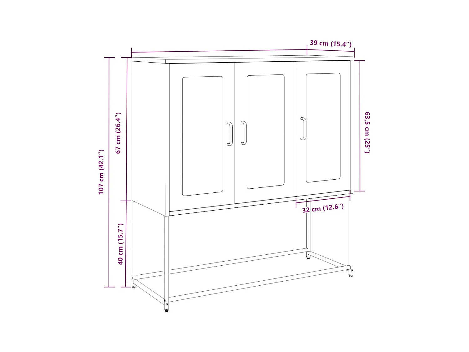 Buffet jaune moutarde 100,5x39x107 cm acier laminé à froid