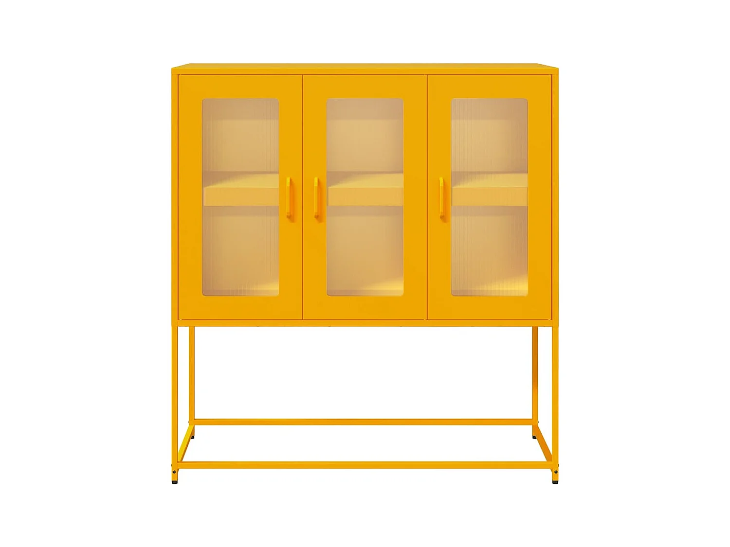 Dressoir 100,5x39x107 cm koudgewalst staal mosterdgeel