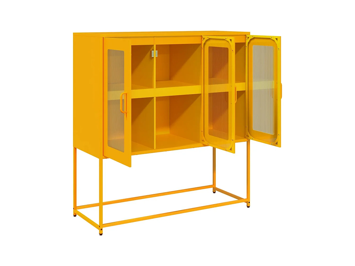 Dressoir 100,5x39x107 cm koudgewalst staal mosterdgeel