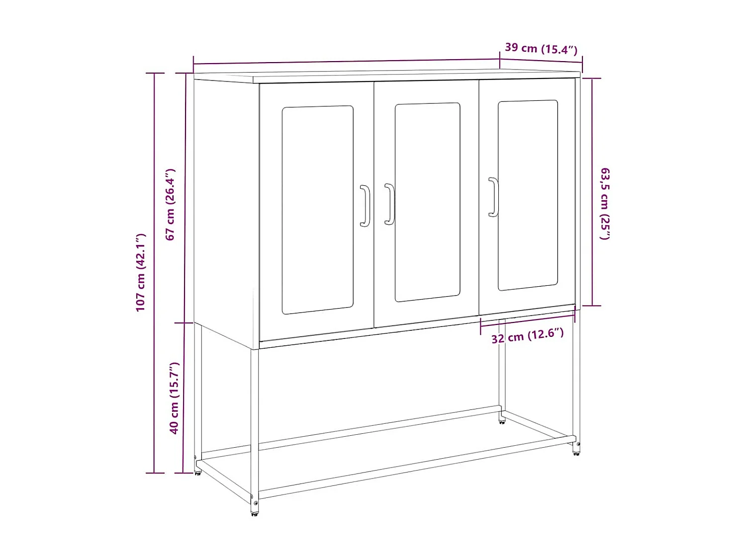 Buffet jaune moutarde 100,5x39x107 cm acier laminé à froid