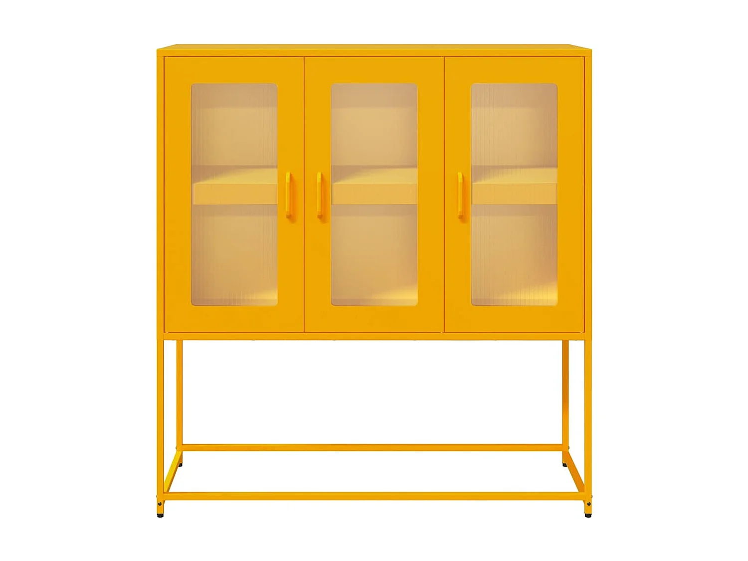Buffet jaune moutarde 100,5x39x107 cm acier laminé à froid