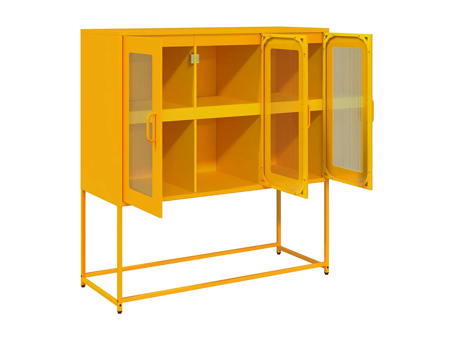 Sideboard Senfgelb 100,5x39x107 cm Kaltgewalzter Stahl