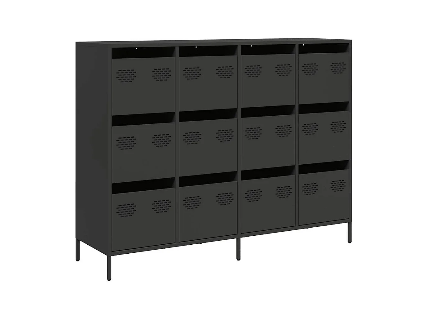 Buffet noir 135x39x103,5 cm acier laminé à froid