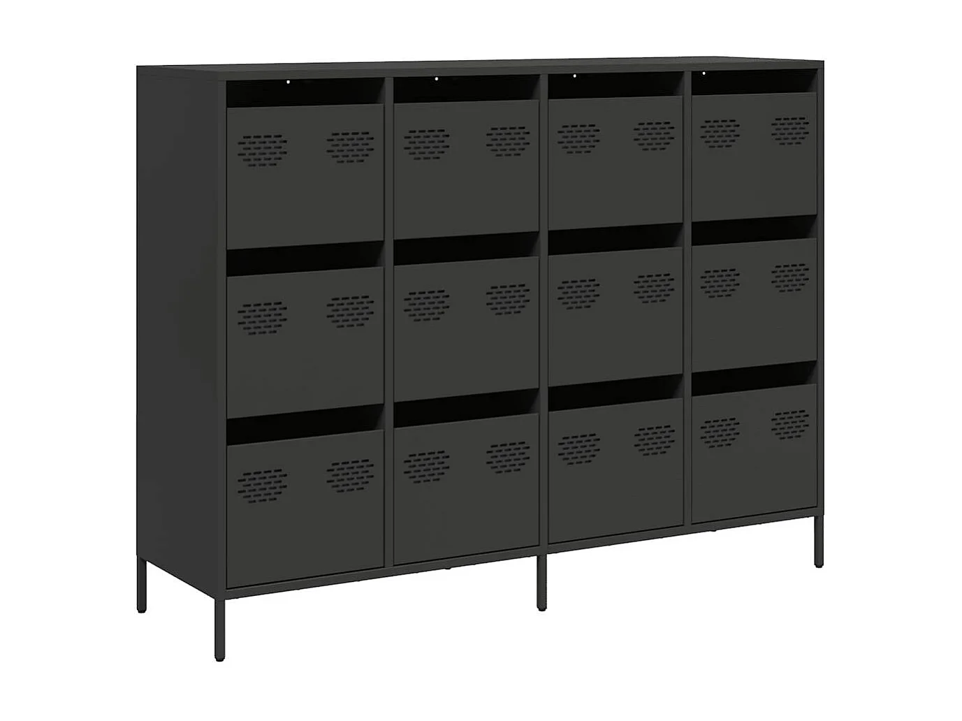 Sideboard Schwarz 135x39x103,5 cm Kaltgewalzter Stahl