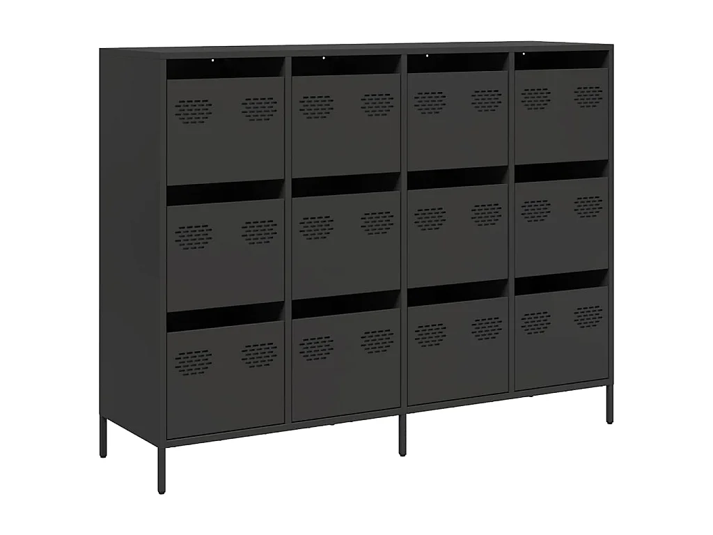 Dressoir 135x39x103,5 cm koudgewalst staal zwart