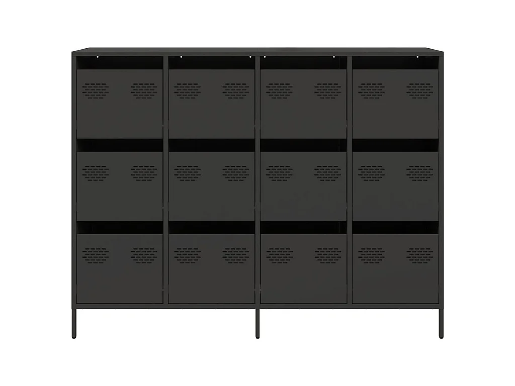 Dressoir 135x39x103,5 cm koudgewalst staal zwart