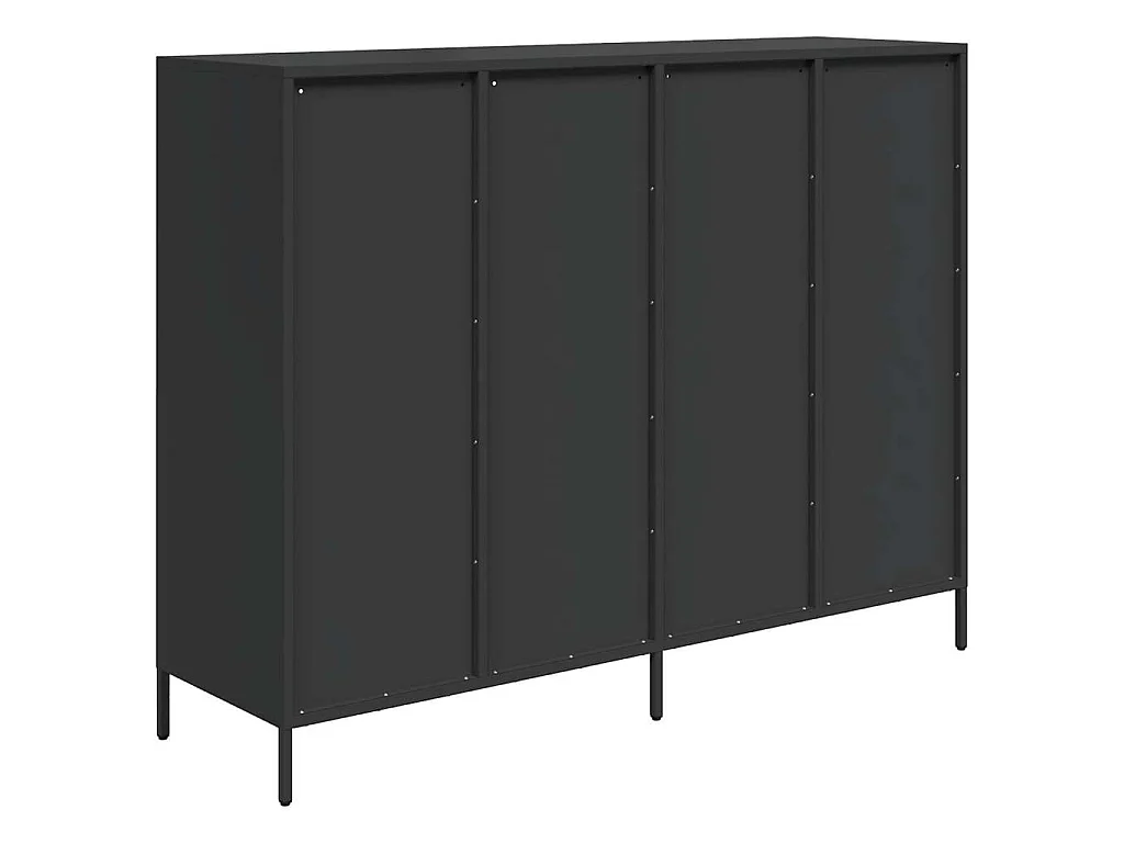 Dressoir 135x39x103,5 cm koudgewalst staal zwart