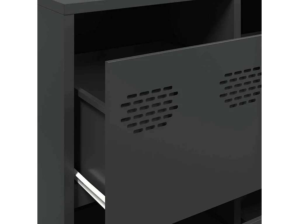 Dressoir 135x39x103,5 cm koudgewalst staal zwart