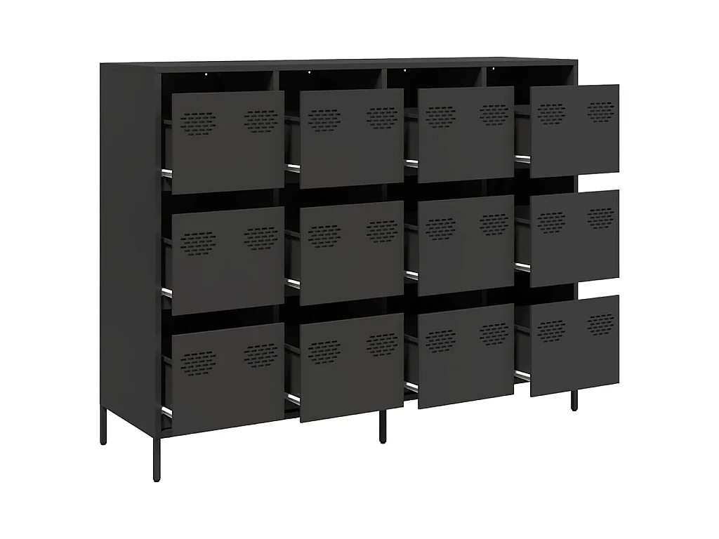 Sideboard Schwarz 135x39x103,5 cm Kaltgewalzter Stahl