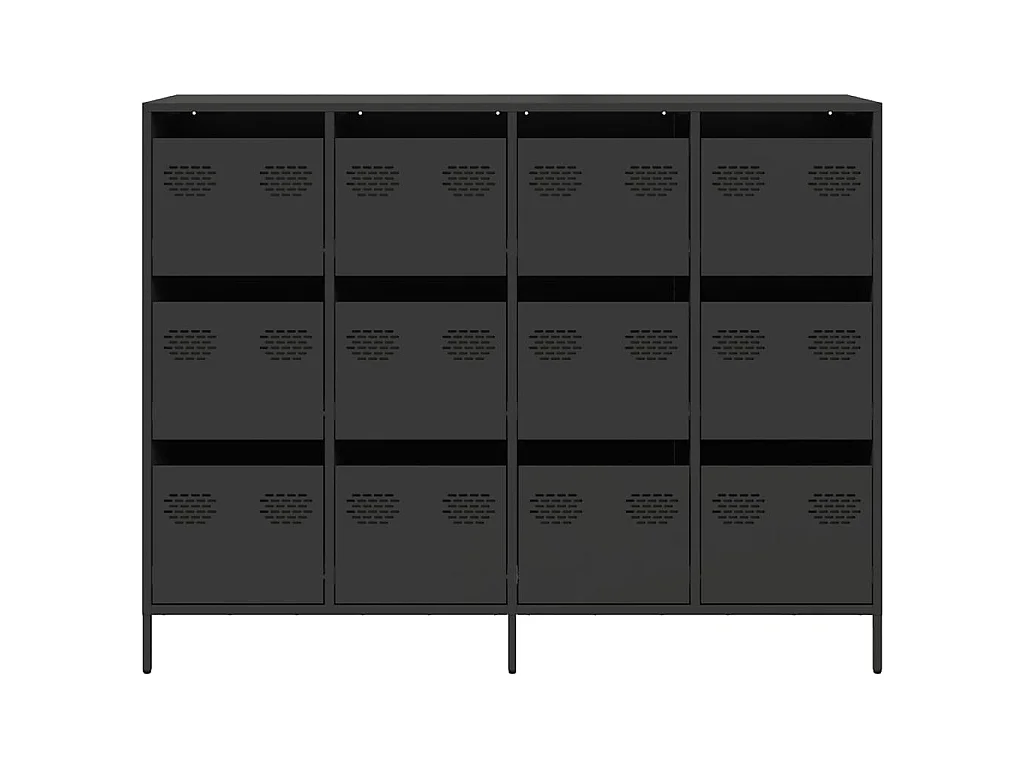 Sideboard Schwarz 135x39x103,5 cm Kaltgewalzter Stahl