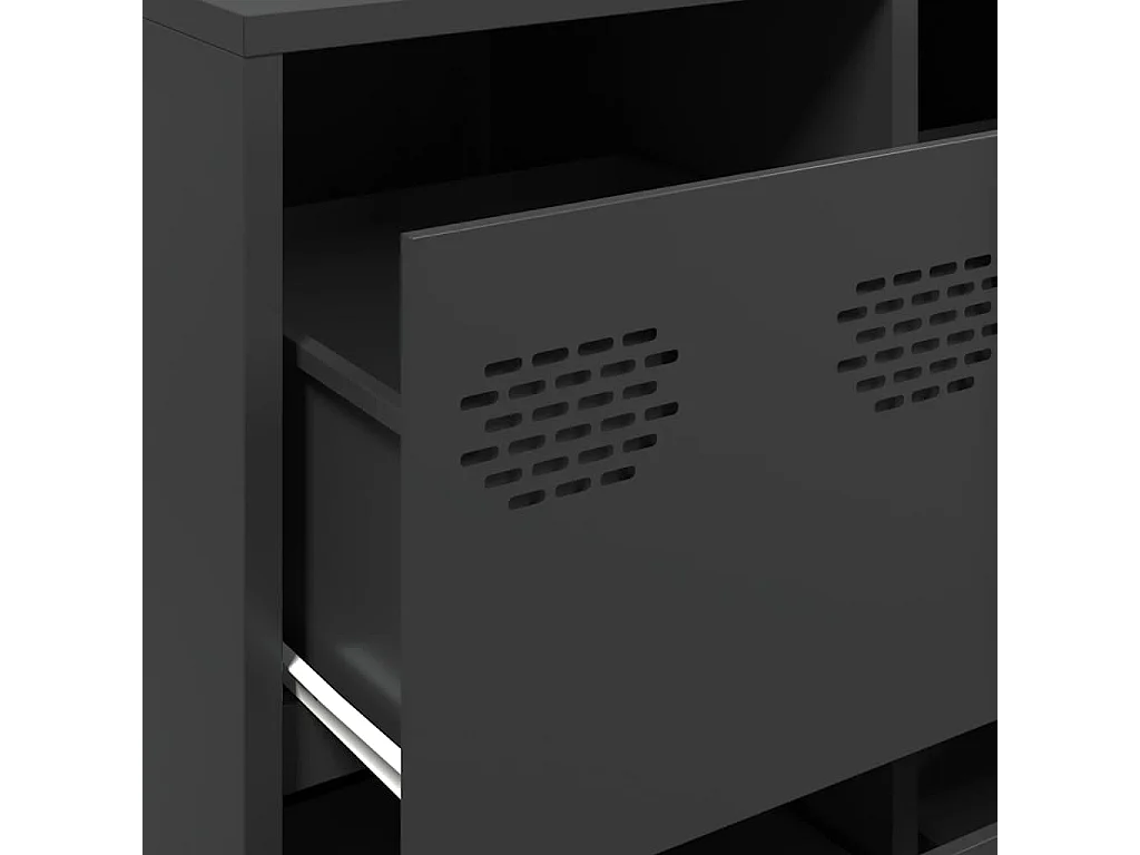 Sideboard Schwarz 135x39x103,5 cm Kaltgewalzter Stahl