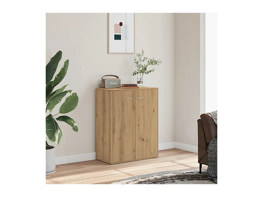 Buffet chêne artisanal 60x30x75 cm bois d'ingénierie