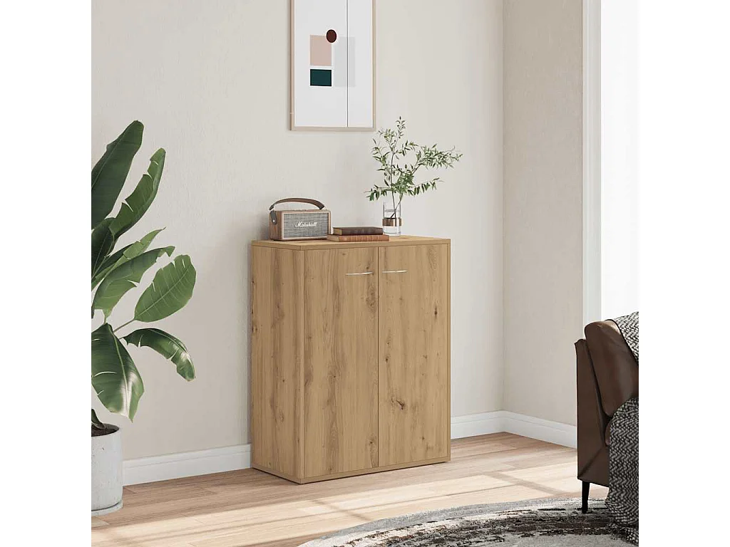 Credenza Rovere Artigianale 60x30x75 cm in Legno Multistrato