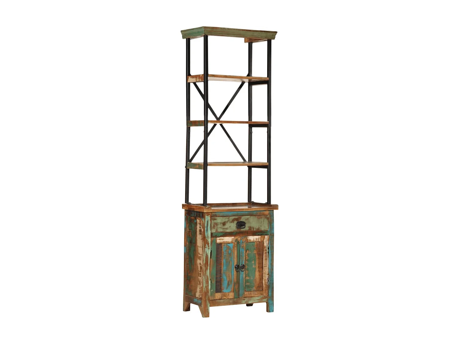 Aparador de madera maciza reciclada 55x30x180 cm