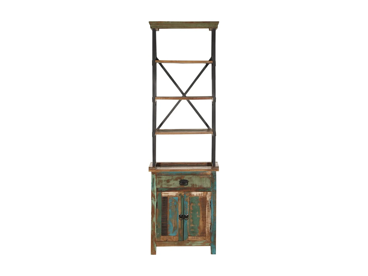Aparador de madera maciza reciclada 55x30x180 cm