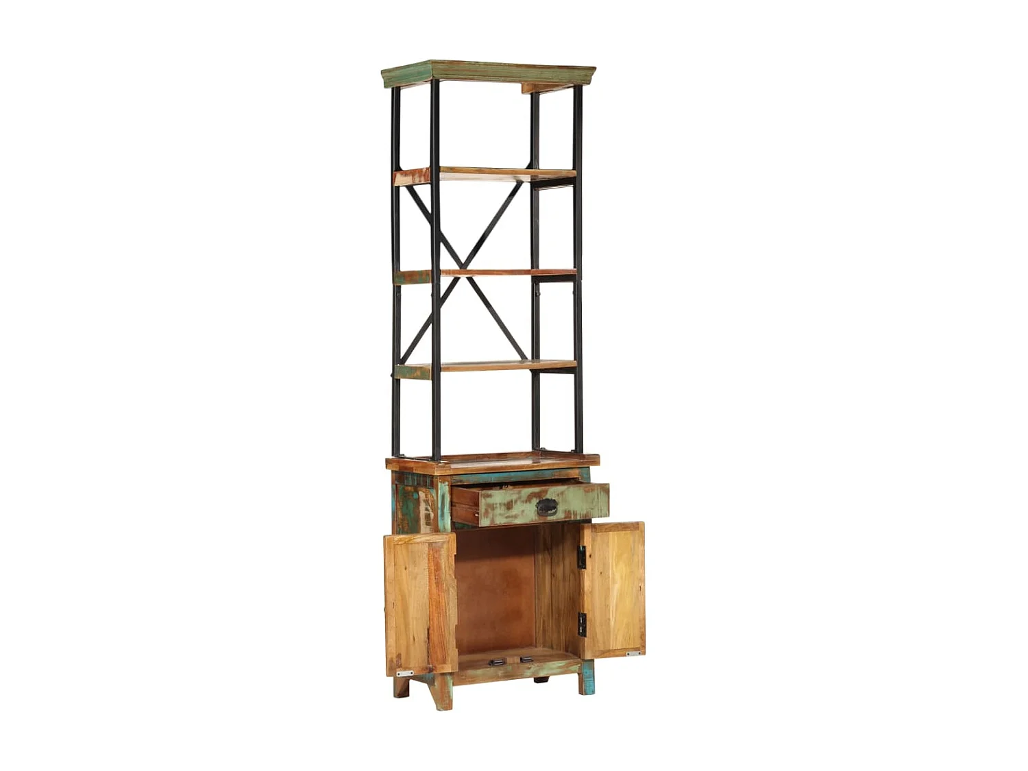 Aparador de madera maciza reciclada 55x30x180 cm