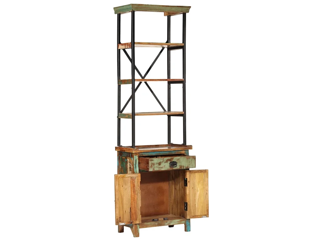 Aparador de madera maciza reciclada 55x30x180 cm