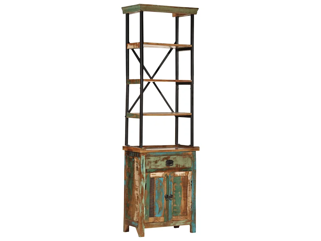Aparador de madera maciza reciclada 55x30x180 cm