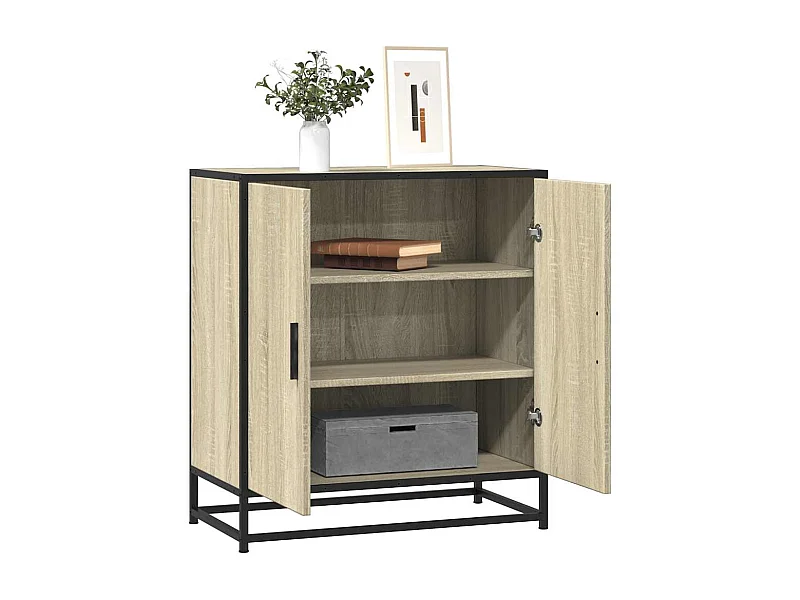Buffet chêne sonoma 68x35x76 cm bois d'ingénierie et métal
