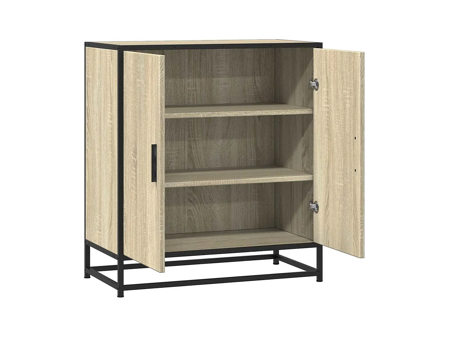 Buffet chêne sonoma 68x35x76 cm bois d'ingénierie et métal