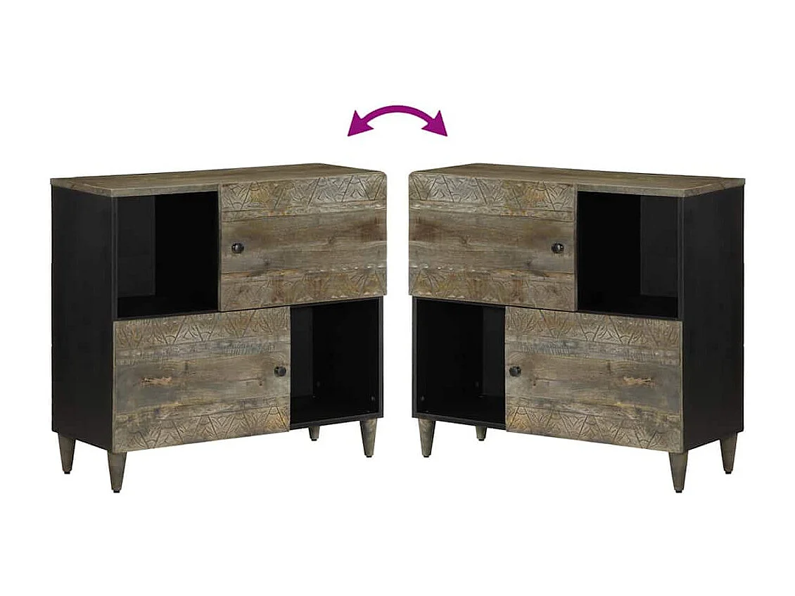 Sideboard 80x33x75 cm Massivholz Mango