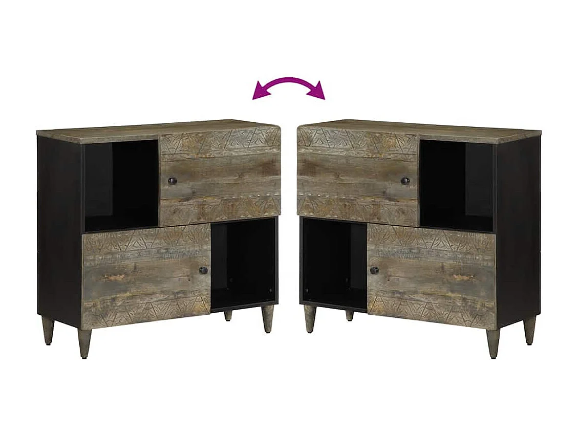 Dressoir 80x33x75 cm massief mangohout